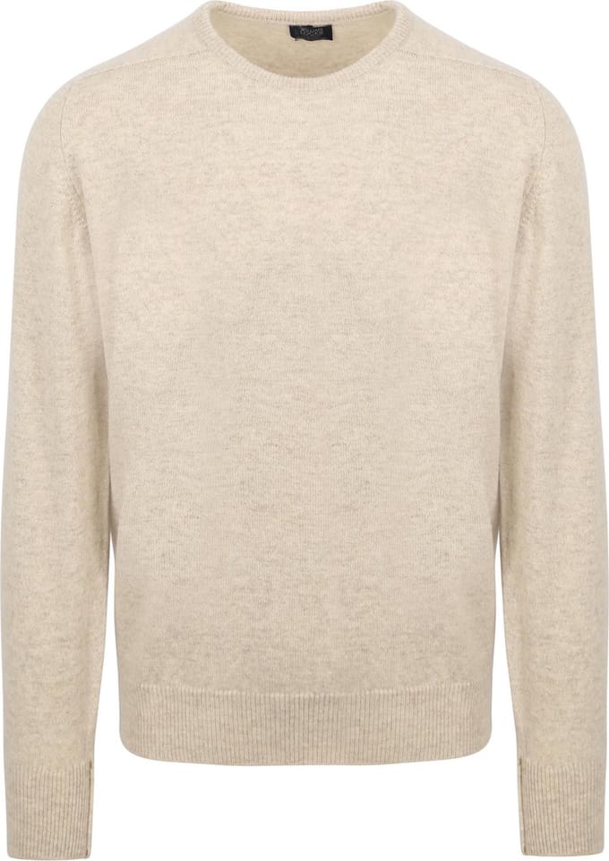William Lockie Trui Lamswol Linen Beige - Maat L - Heren - Pullovers