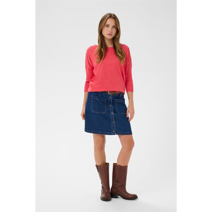 Saint Tropez A2561, MilaSZ R-Neck Pullover Dames Trui - Honeysuckle Melange