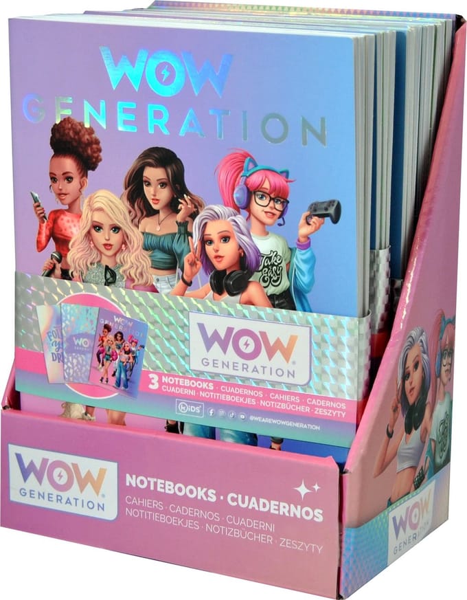 Notitieboekje Wow Generation A5 Zacht deksel 3 Stuks