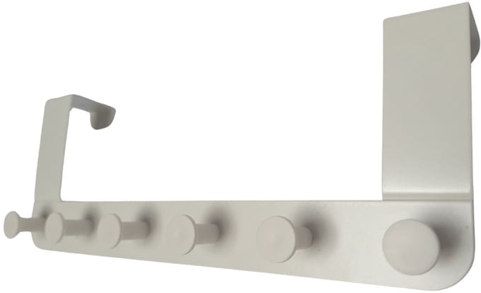 Hoexs Deurkapstok Wit – 6 Haken – Deurhanger voor Kleding en Handdoek