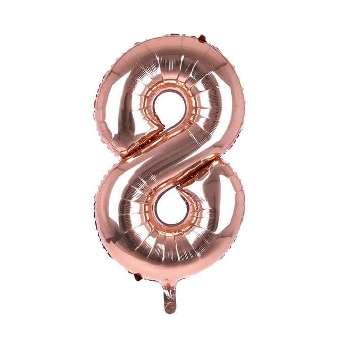 Cijfer Ballon '8' Rosé (100CM)