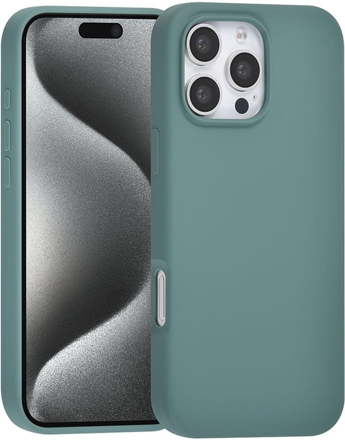 TUNIQ telefoonhoesje voor Apple iPhone 16 Pro Max - Siliconen backcover - Groen