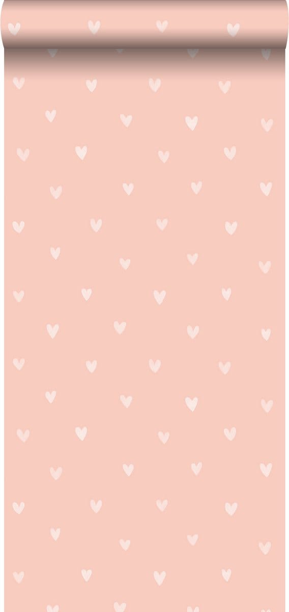 ESTAhome behang hartjes perzik roze - 53 cm x 10.05 m - 128831