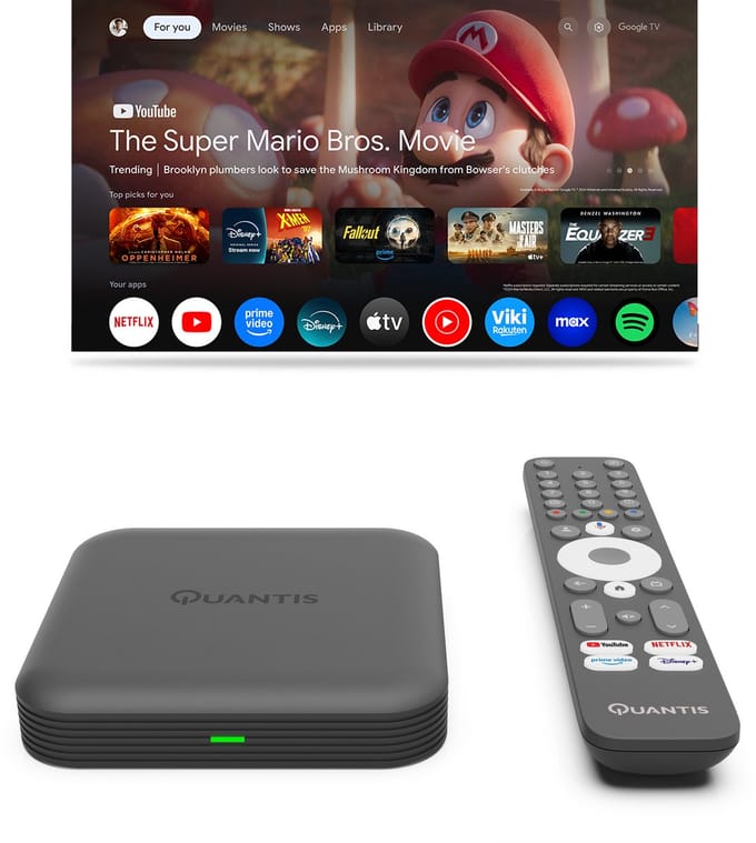 Quantis Streaming Box - Android Google TV - 32 GB - QE700