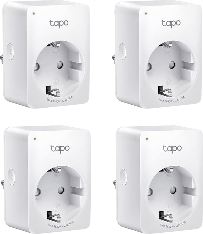 TP-Link Tapo P110 - Slimme Stekker - Smart Plug - 4 stuks - WiFi Stopcontact - Energiebewaking
