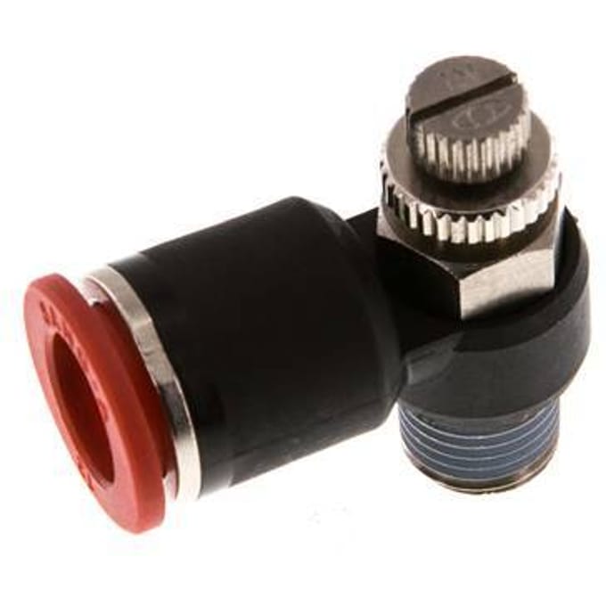L-stuk Regelventiel 12 mm - R1/4'' Regeling-in Messing/Nylon