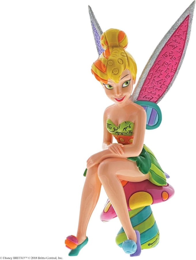 Disney Britto Beeldje Tinker Bell on Mushroom 22,5 cm