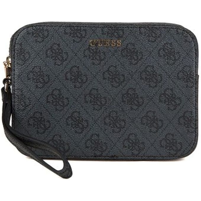GUESS polstasje Small Necessaire Coal Logo donkergrijs