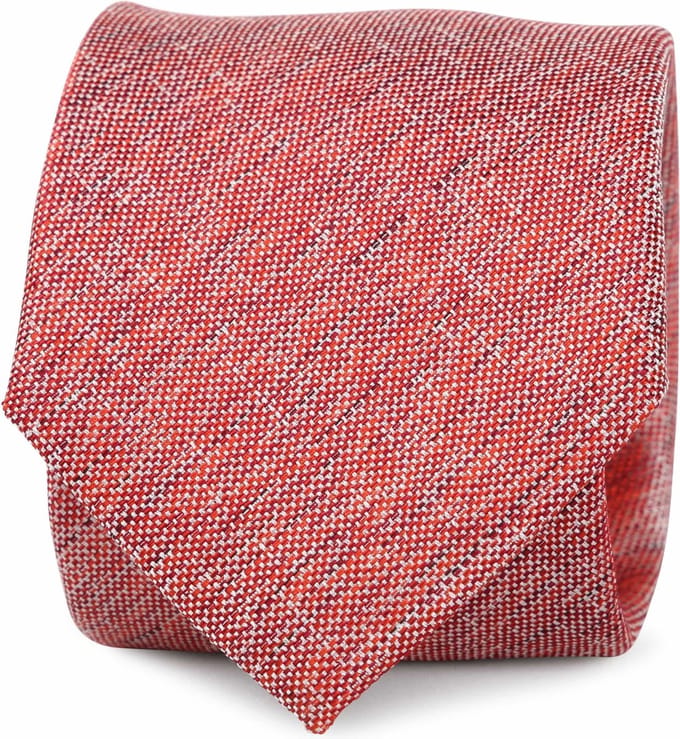 Stropdas Zijde Rood K81-1 - Melange - Heren das