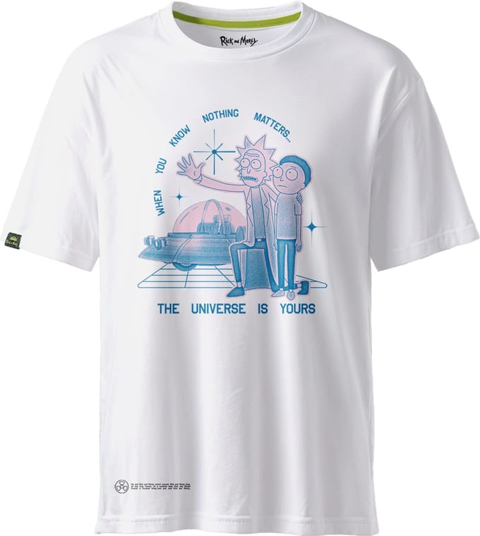 Rick and Morty - T-shirt - Nothing Matters - Wit - Maat M