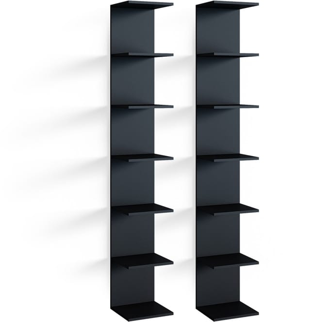 Vicco Paolo Wandplank – 28 x 190 cm Set van 2 Zwart