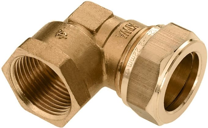 Bonfix knelkoppeling - knie - binnendraad - 3/8 x 12mm - Messing