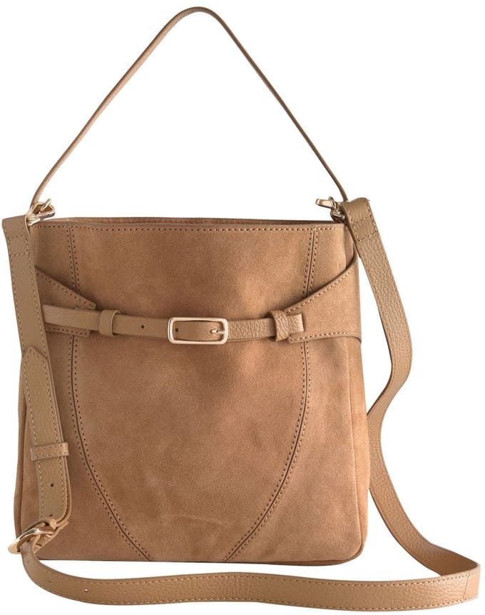 Next - Dames - Leren messenger-tas met riem - Bruin