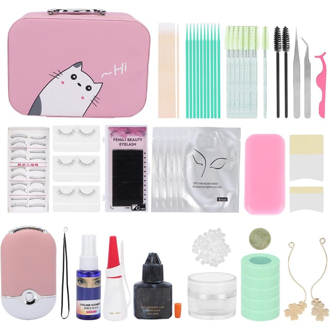 Kit d'Exercice Pratique pour Extension de Cils par Greffage Kit d'Outils pour Greffage de Cils pour Débutants white