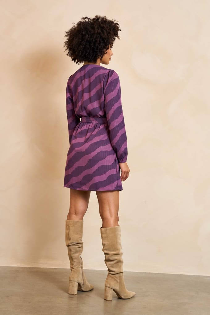 Jurk Eluna | Purple Faded Stripe