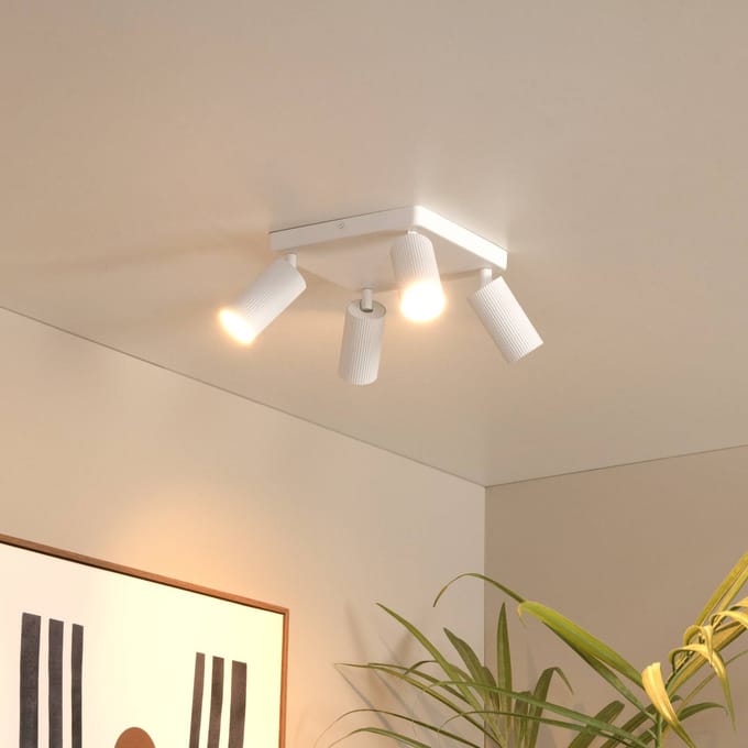 Lucide CLUBS - Plafondspot (Plafondlamp) - 4xGU10 (MR16) - Wit