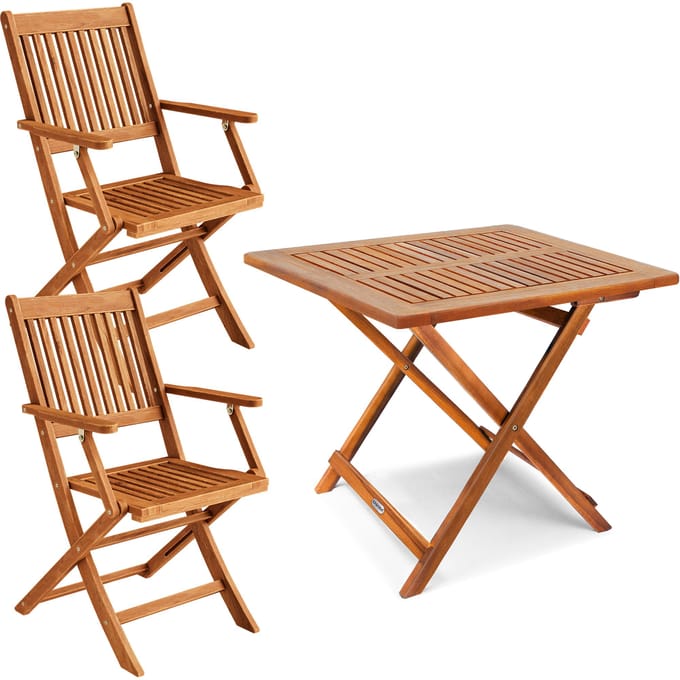 Casaria Tuinset 3-Delig - Klaptafel Balkon Terras - Acaciahout