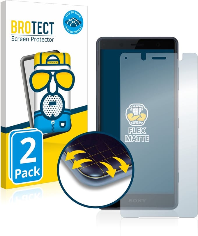 BROTECT - Screenprotector voor Sony Xperia XZ2 Compact - Folie Beschermfolie matte volledig dekking 2 Stuks