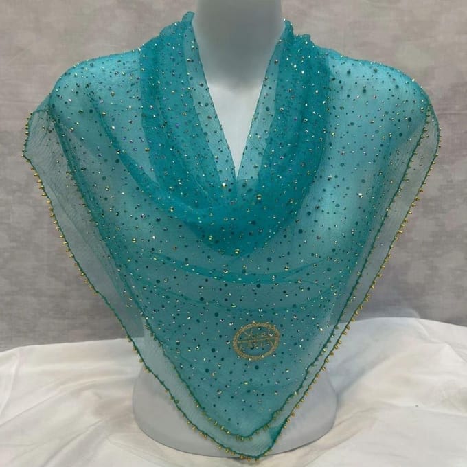 Écharpe Carrée d'Été Diamant Estampage à Chaud Complet 80*80 Cm Écharpe de Protection avec Tempérament Doux pour Femmes blue