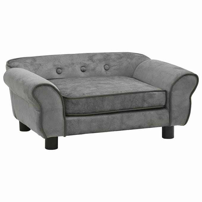 vidaXL - Hondenbank - 72x45x30 - cm - pluche - donkergrijs