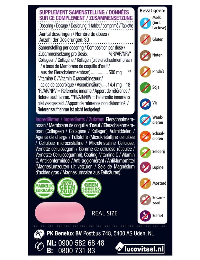 Lucovitaal super vegan collageen 30 tabletten