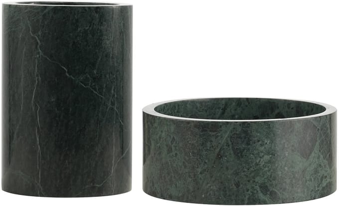 Marmeren Geschenkset: Wijnkoeler + Fruitschaal Groen