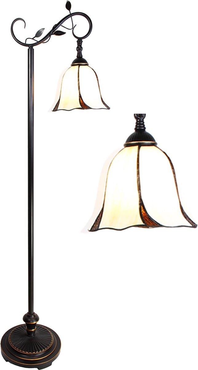 Lumilamp Tiffany Vloerlamp 152 cm Wit Bruin Polyresin