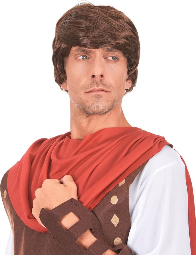 Vegaoo - Donkerbruine pruik van een Romein voor mannen - Bruin - One Size