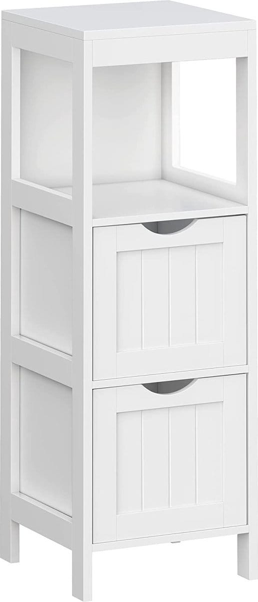 Bobbel Home - Badkamerkast - Medicijnkast - 2 Lades - 1 Open vlak - Hout - Wit