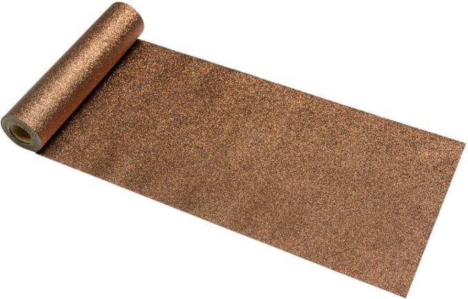Chaks Tafelloper op rol - 2x - brons glitter - 30 x 500 cm - polyester