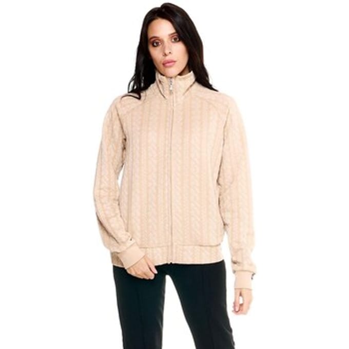 Sweaters Leone 1947 Woman High Collar Bonded Full Zip Greyss