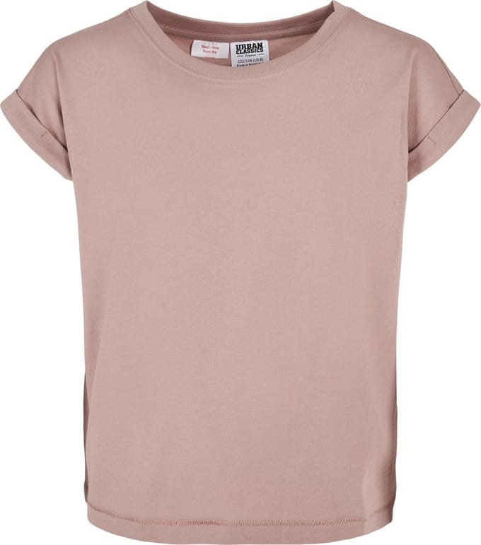 Urban Classics - Organic Extended Shoulder Kinder T-shirt - Kids 146/152 - Roze