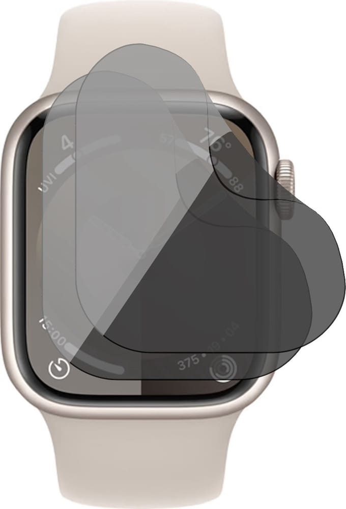 Privacy Screenprotector geschikt voor Apple Watch Series 9/8/7 45mm - 2x FlexGuard Screen Protector