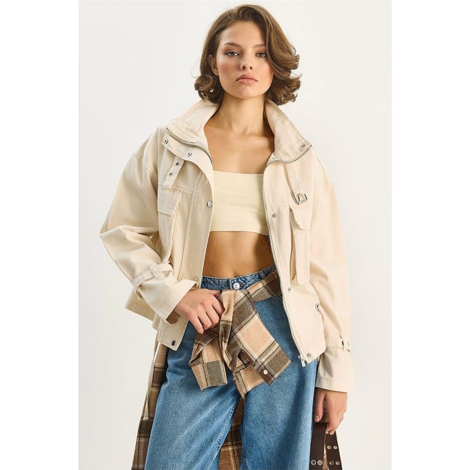 Oversized Gabardine Katoenen Jas