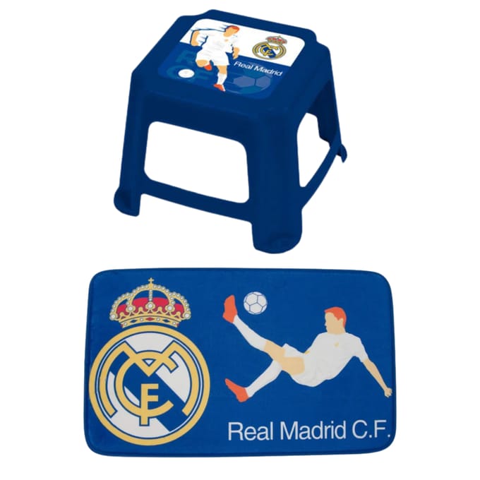 Real Madrid slaapkamerset; vloerkleed en krukje