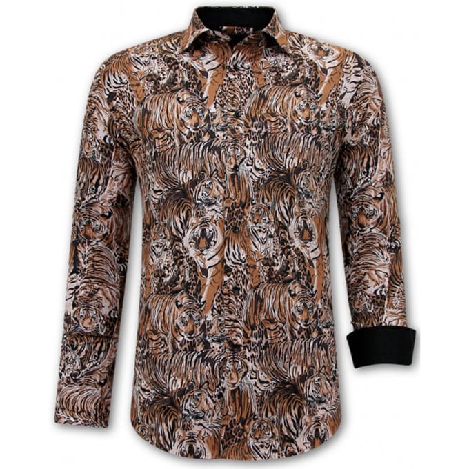 Tijgerprint Blouse Heren - 3118 - Bruin