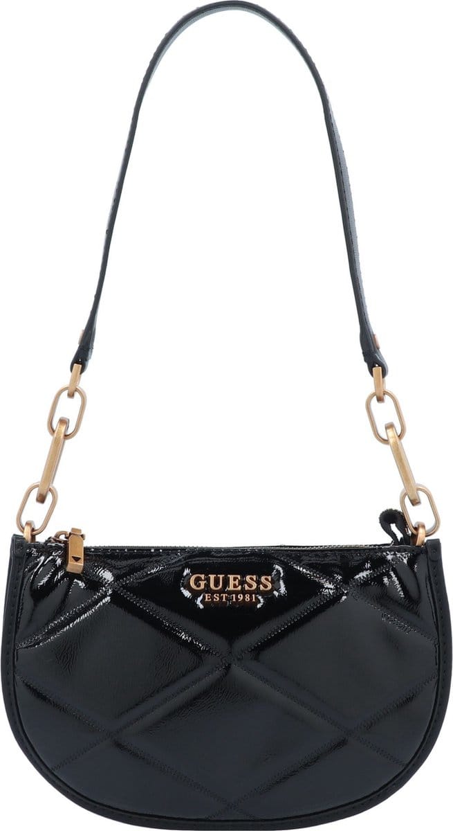 GUESS Schoudertas Cilian Top Zip Saddle Bag Black Zwart