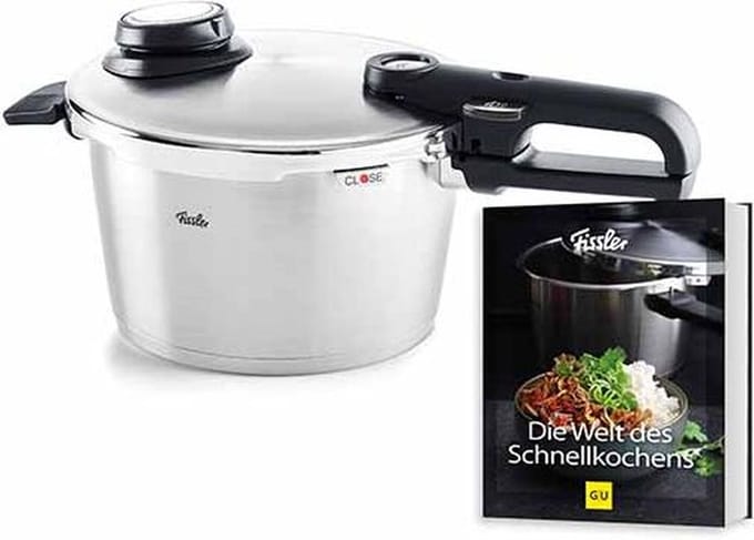 Promoset Vitavit Premium Snelkookpan D22cm - 6l + Inzet + Kookboek Duits