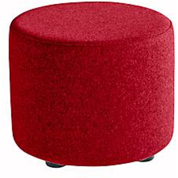 Zitkruk TAPA Round, multiplex, gestoffeerd, bekleding van scheerwol, rood