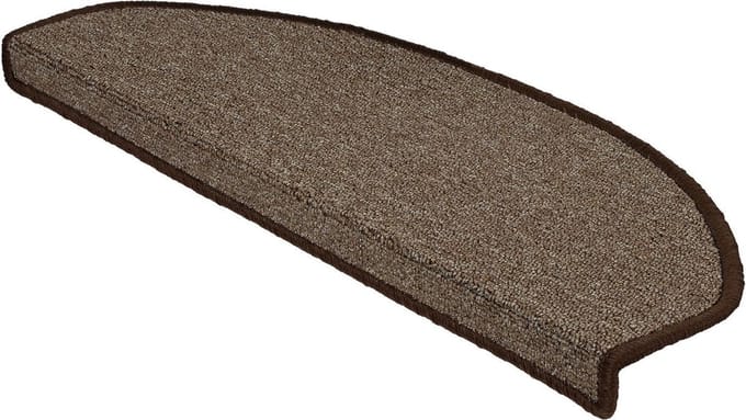 FLOORDIREKT Trapmat - London - Zelfklevend - Halfrond - Lichtbruin- 23,5 x 65 cm