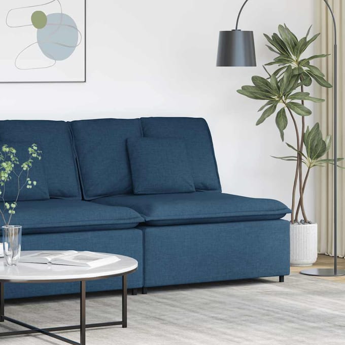vidaXL Modulaire bank middenmodule met kussens 100 cm blauw
