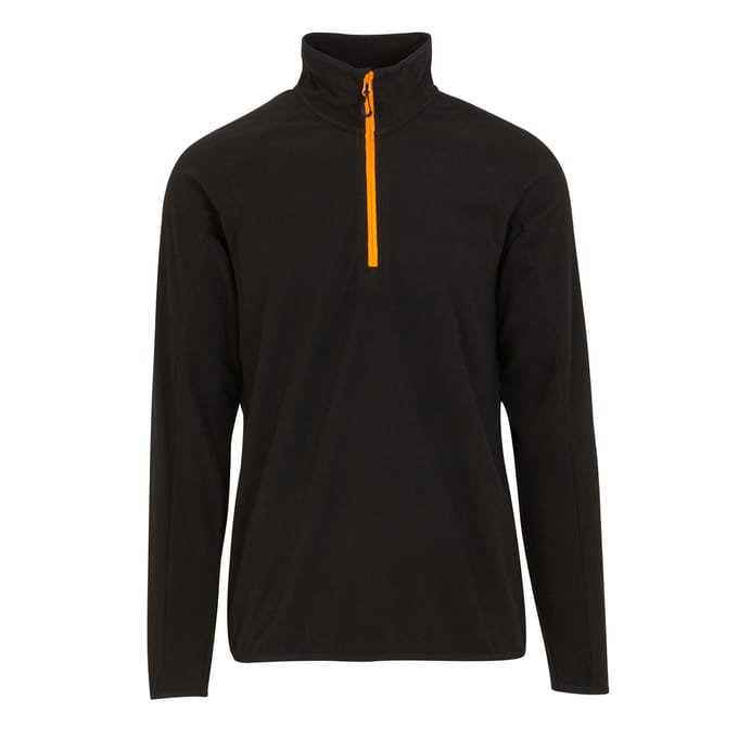 Regatta Heren Navigate Half Zip Fleece (Zwart/Oranje Pop)