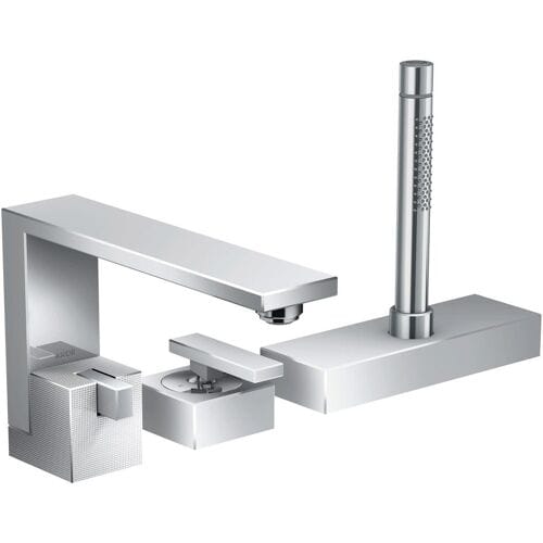 AXOR Edge 3-hole single lever bath rim mixer - diamond cut 46431000