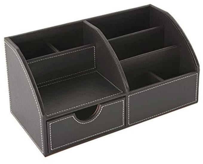 Bruine bureau-organizer van kunstleer