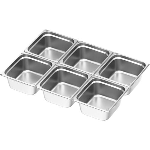 GGM Gastro (6 Stück) Edelstahl-Behälter GN 2/3 - Höhe: 150mm