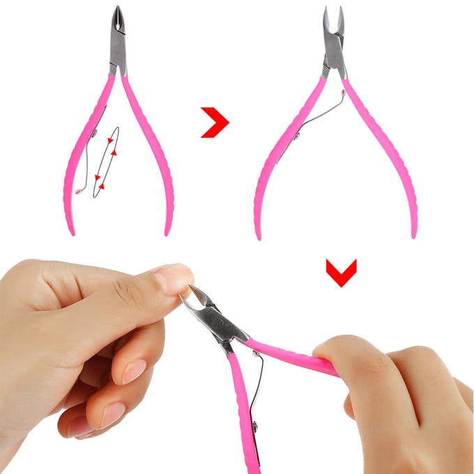 Professionele Roestvrijstalen Nagelknipper voor Nagelriemen Dode Huid Schaar Nagel Manicure Gereedschap gray