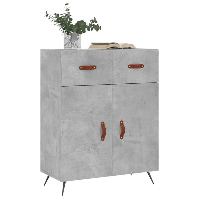 vidaXL - Dressoir - 69,5x34x90 - cm - bewerkt - hout - betongrijs