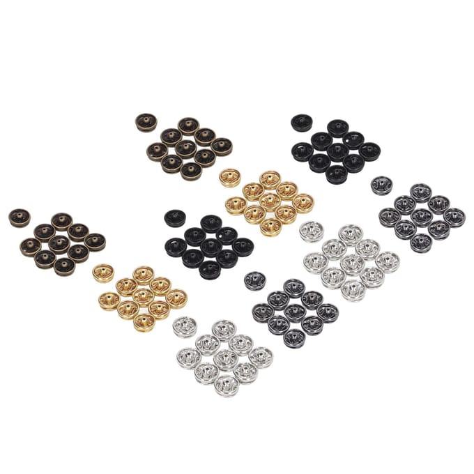 100pcs Mini Boutons Pression 5mm Fixations 5 Couleurs Prévention de la Rouille Léger Boutons Pression Miniatures black