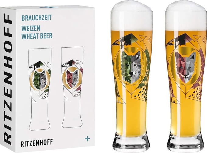 witbierglas 500 ml – set van 2 – serie gebruikstijd set nr. 4 – 2 stuks met veelkleurige digitale print