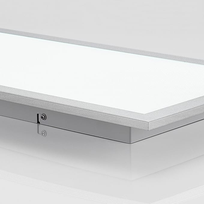 Prios LED paneel Gelora, 80 cm, 4.000 K, zilverkleurig, aluminium